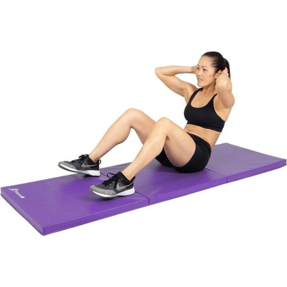 Tri-Fold Folding Thick Exercise Mat 6’x2’ with Carrying Handles for MMA, Gymnast - Picture 4 of 7